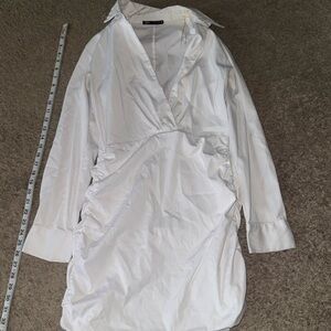 Zara White Long Sleeve Dress